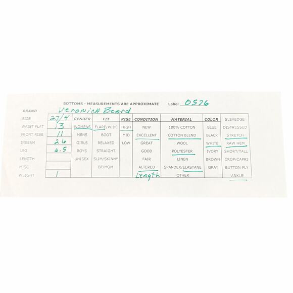 Veronica Beard White Carly Kick Flare High Rise Jeans Raw Hem Stretch Size 27 - Picture 4 of 13
